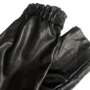 Bagatelle Small Black Faux Leather Belted Elastic Waist Pockets (one small mark)